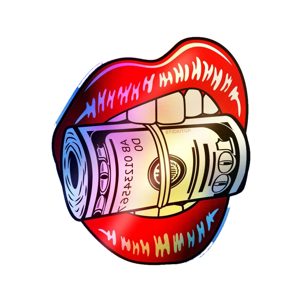 Bold Lips Holographic Stickers